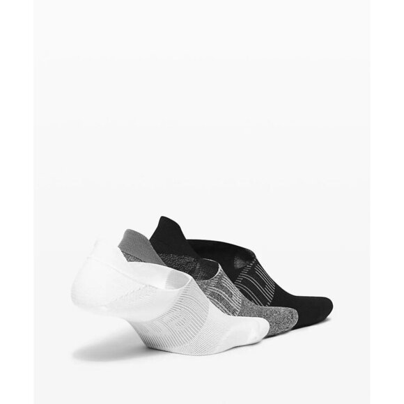 Women's Power Stride No-Show Socks w/ Active Grip (3 Pack) - White/Gray/Black - Picture 3 of 4